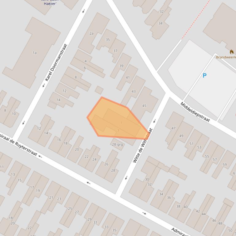 Kaart van postcodegebied 3361VZ.