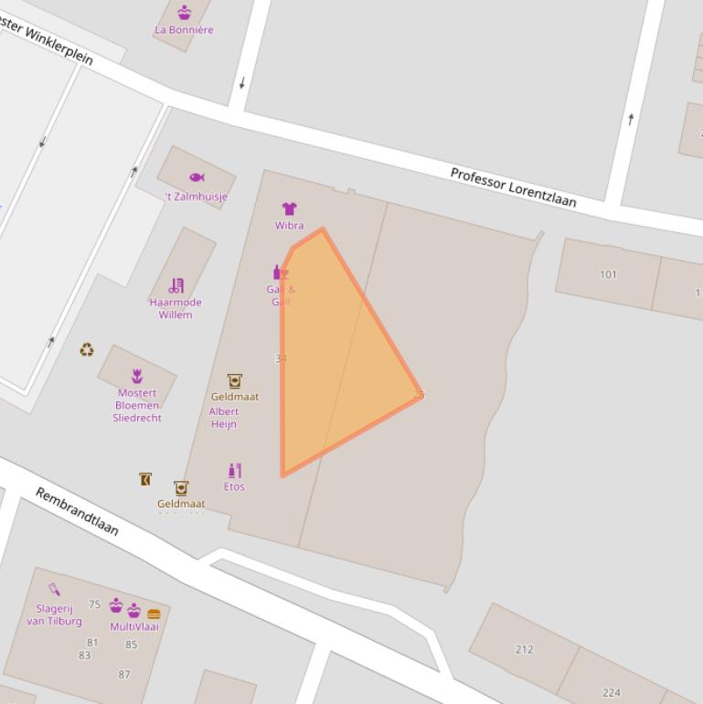 Kaart van postcodegebied 3362AB.