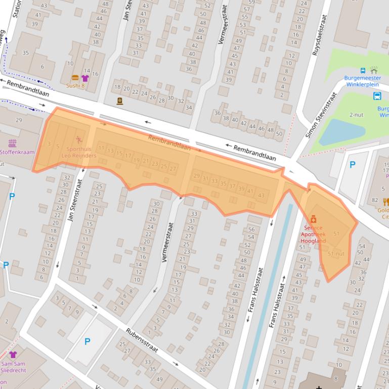 Kaart van postcodegebied 3362AC.