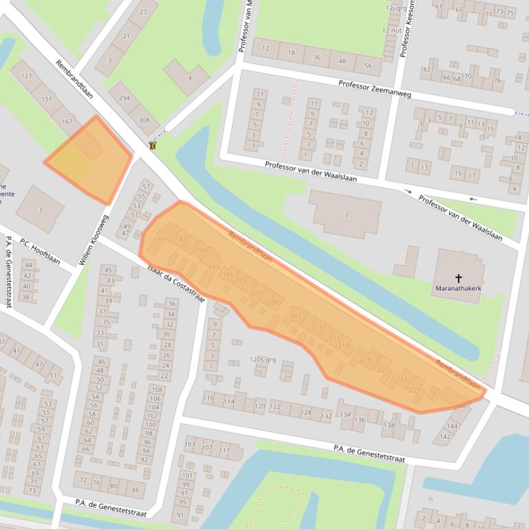 Kaart van postcodegebied 3362AG.