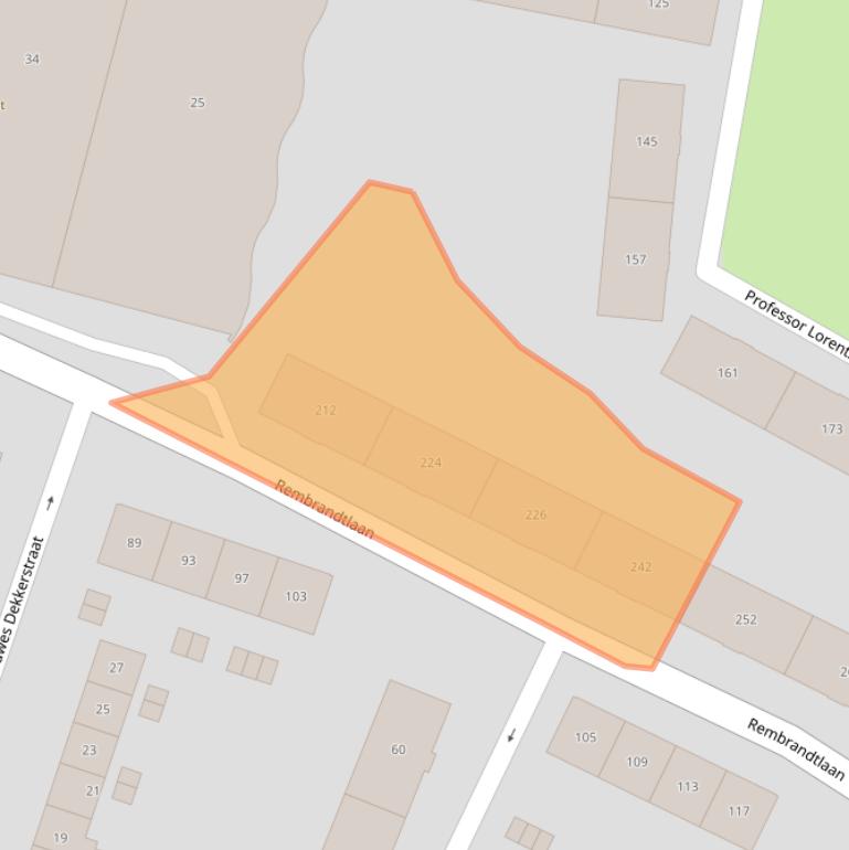 Kaart van postcodegebied 3362AJ.