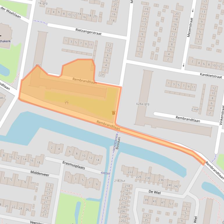 Kaart van postcodegebied 3362AM.