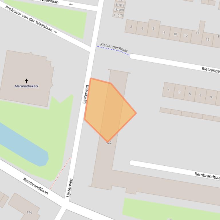 Kaart van postcodegebied 3362AN.