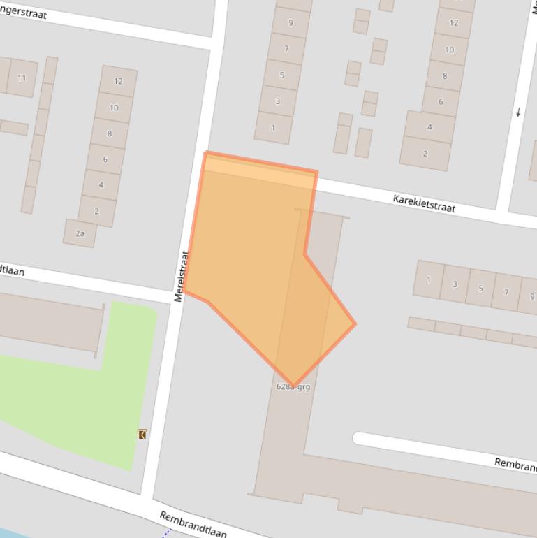 Kaart van postcodegebied 3362AT.