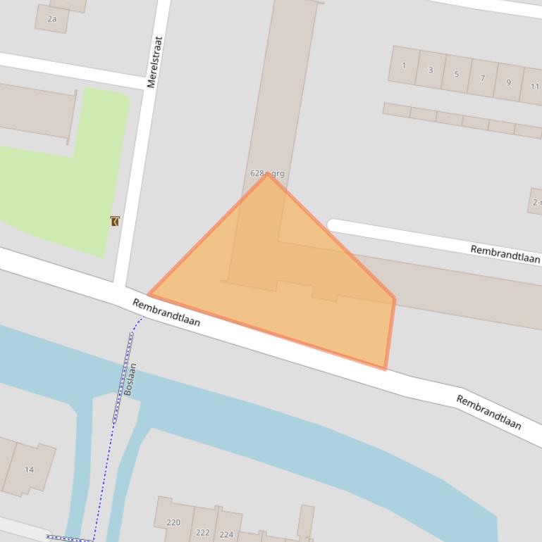 Kaart van postcodegebied 3362AV.