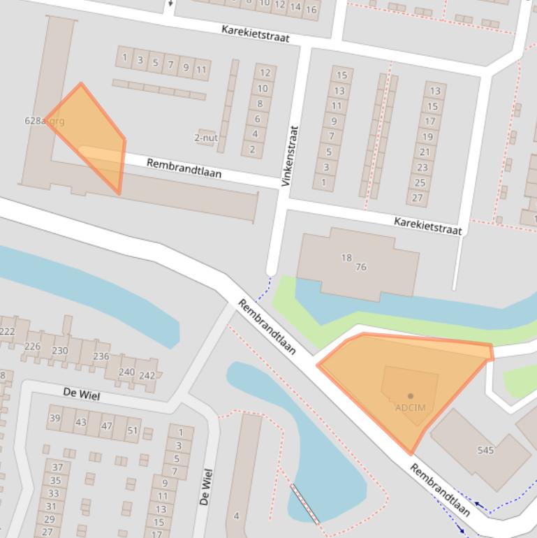 Kaart van postcodegebied 3362AW.