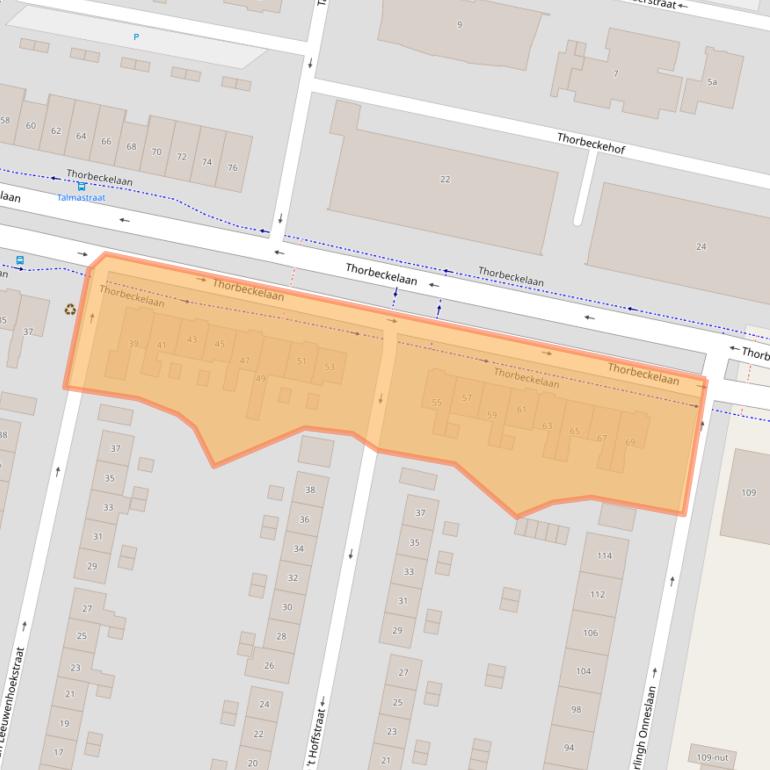 Kaart van postcodegebied 3362BM.