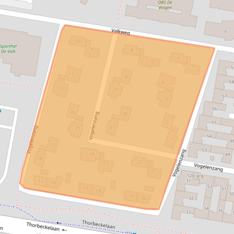 Kaart van postcodegebied 3362BW.