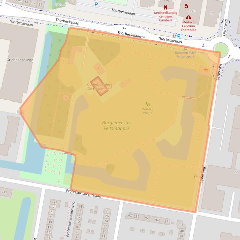 Kaart van postcodegebied 3362BZ.