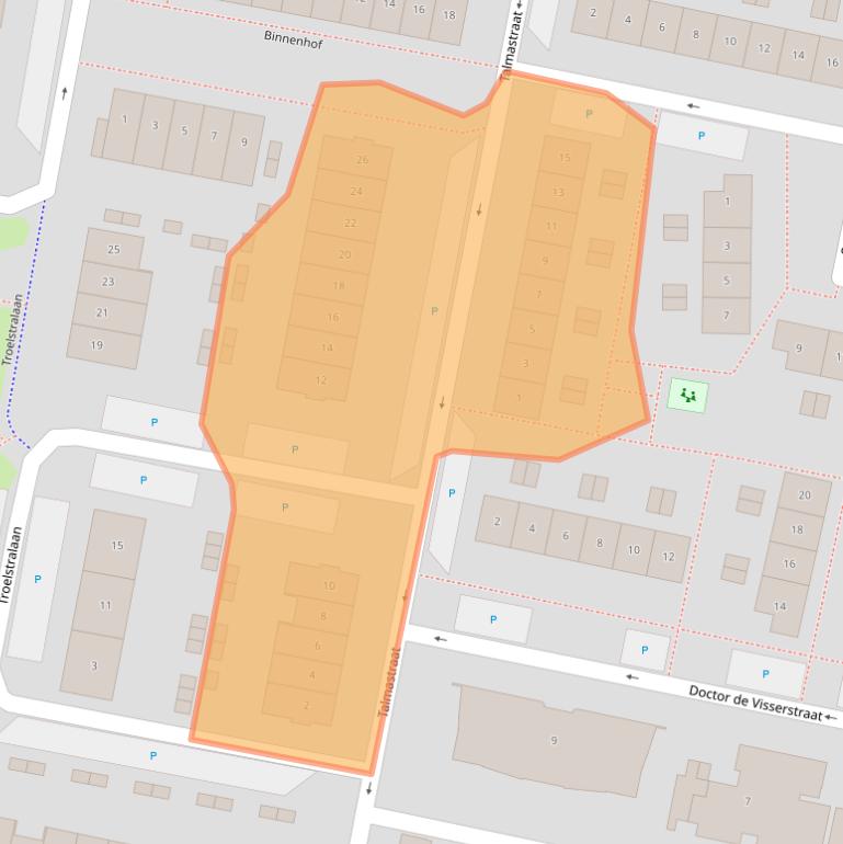 Kaart van postcodegebied 3362CT.