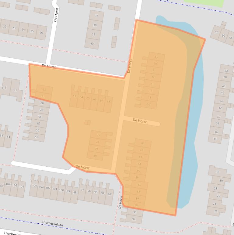 Kaart van postcodegebied 3362EC.