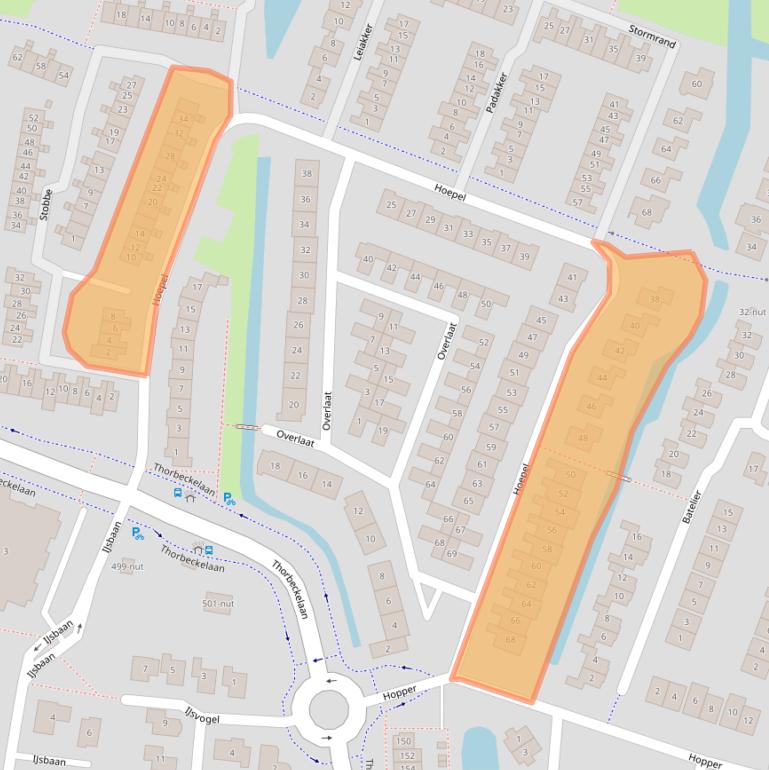 Kaart van postcodegebied 3362JB.