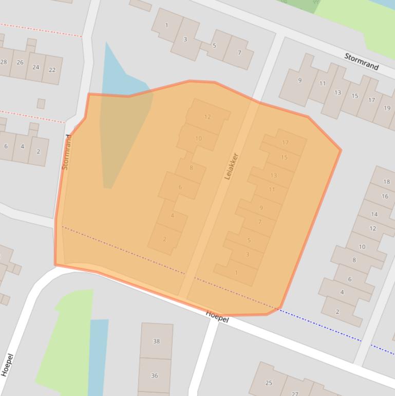 Kaart van postcodegebied 3362JC.