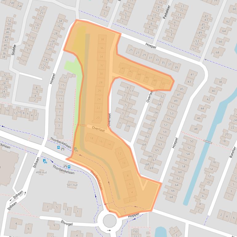 Kaart van postcodegebied 3362JD.