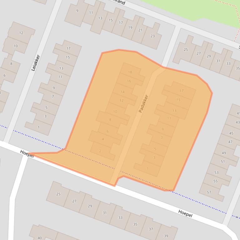 Kaart van postcodegebied 3362JG.