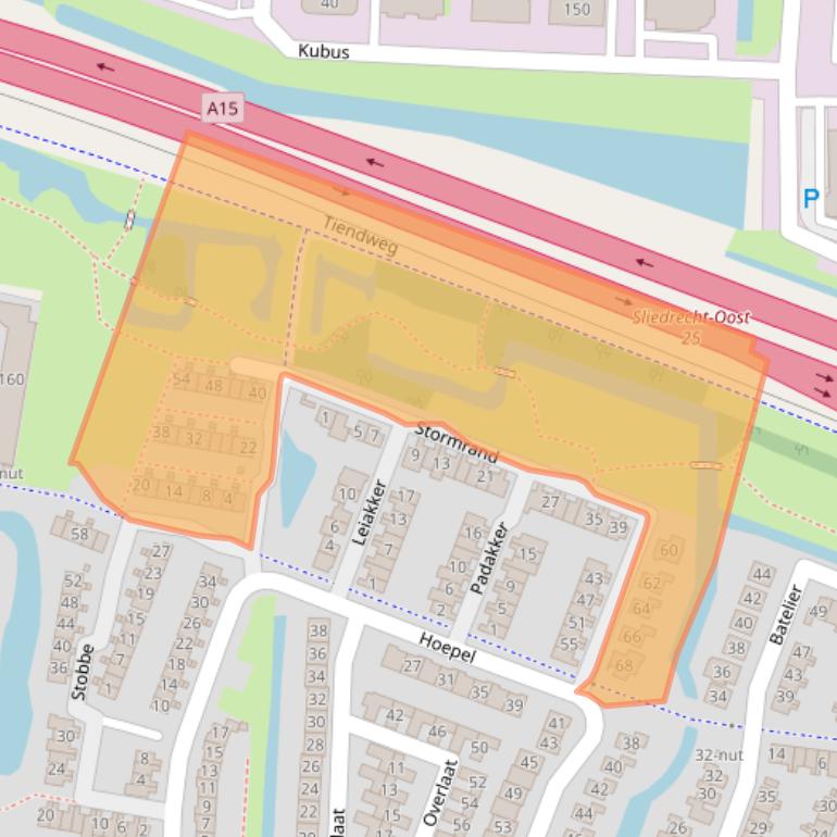 Kaart van postcodegebied 3362JK.