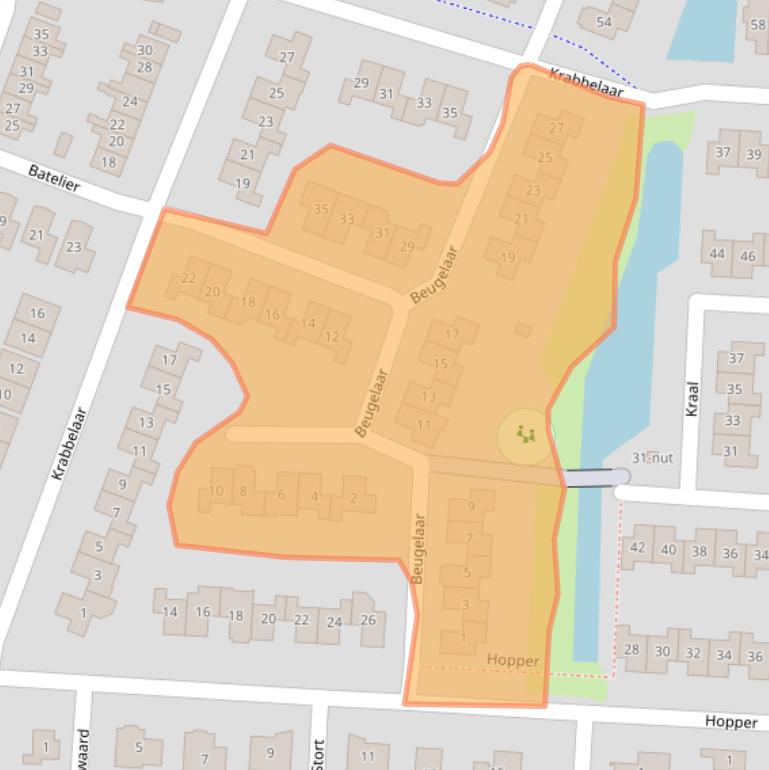 Kaart van postcodegebied 3362JL.