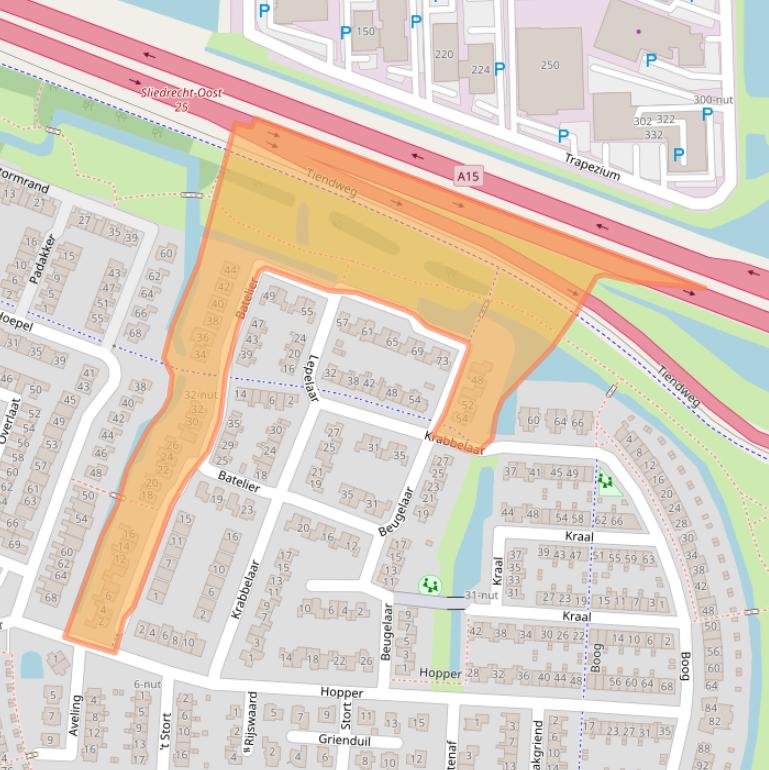 Kaart van postcodegebied 3362JS.