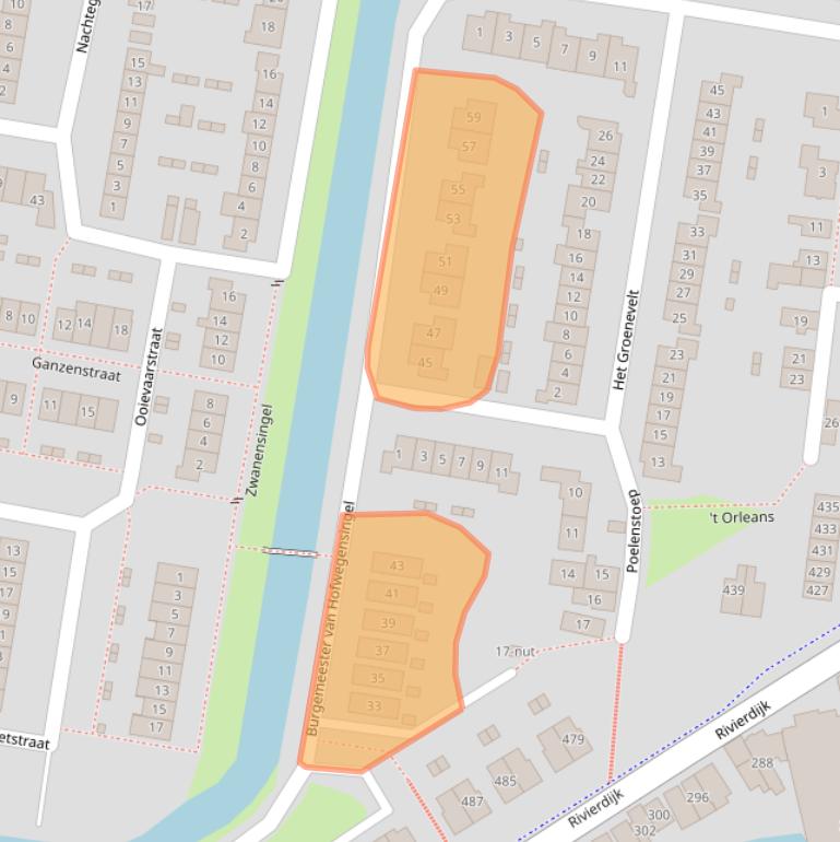 Kaart van postcodegebied 3362NM.