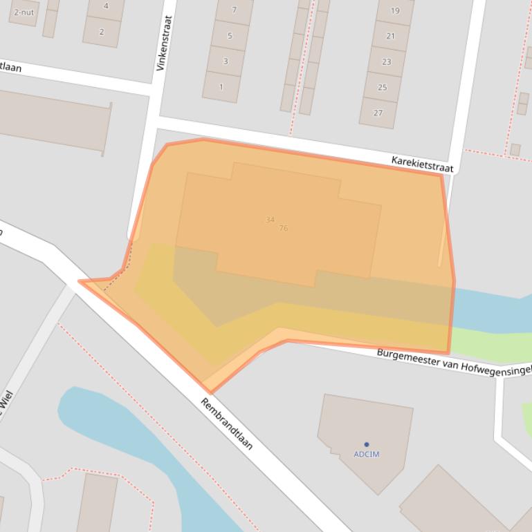 Kaart van postcodegebied 3362RC.