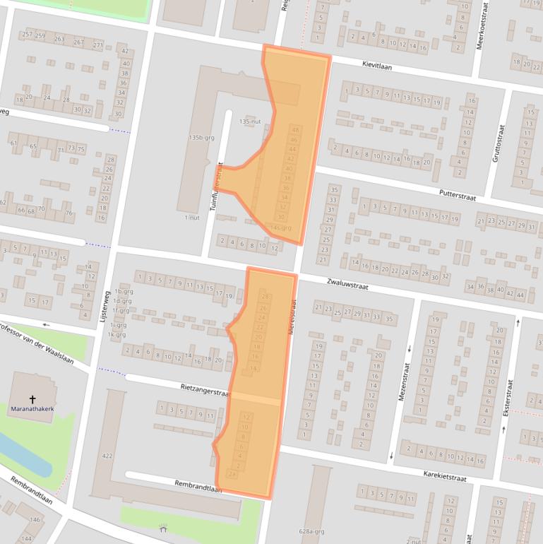 Kaart van postcodegebied 3362RK.