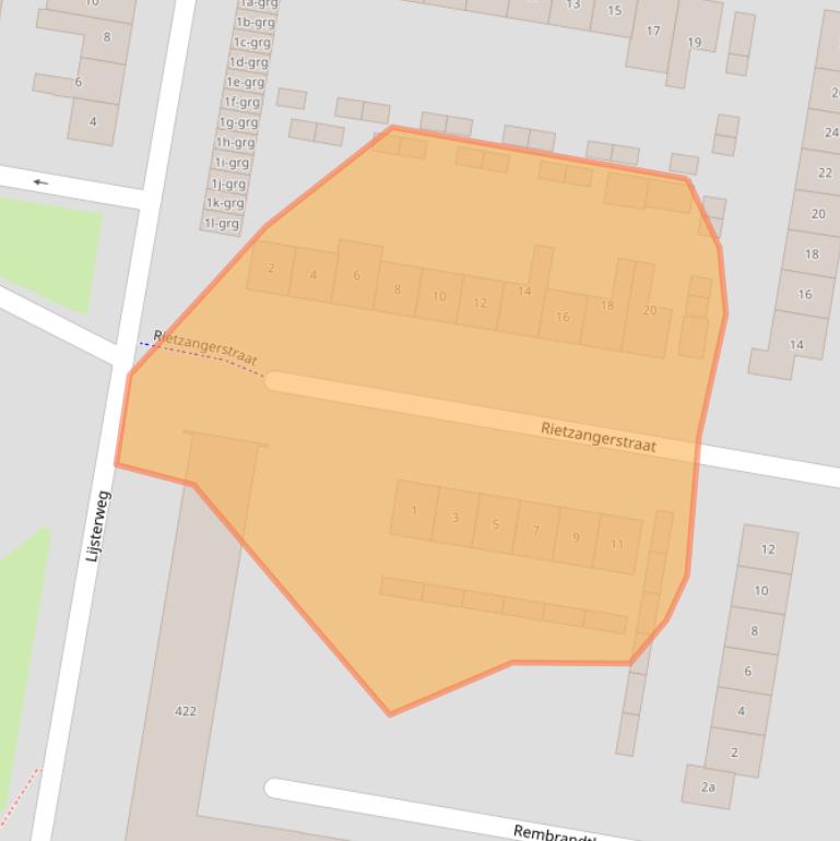 Kaart van postcodegebied 3362RM.