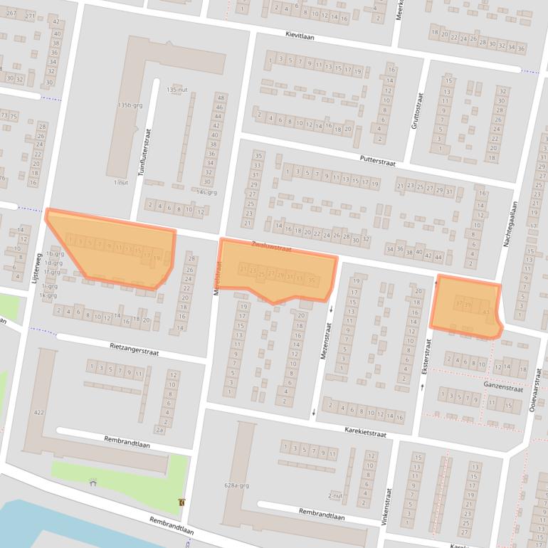 Kaart van postcodegebied 3362RP.