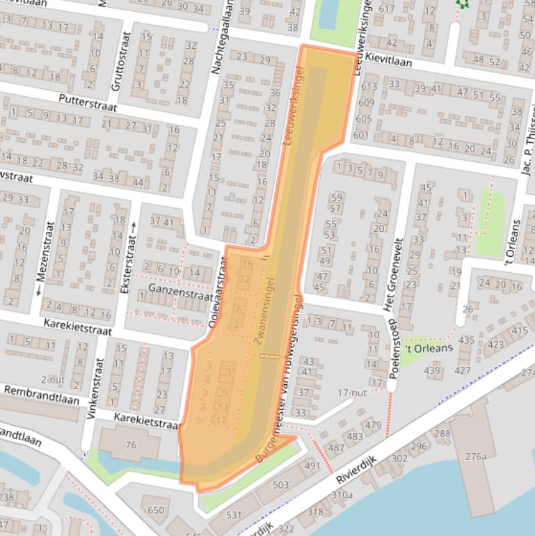 Kaart van postcodegebied 3362RS.