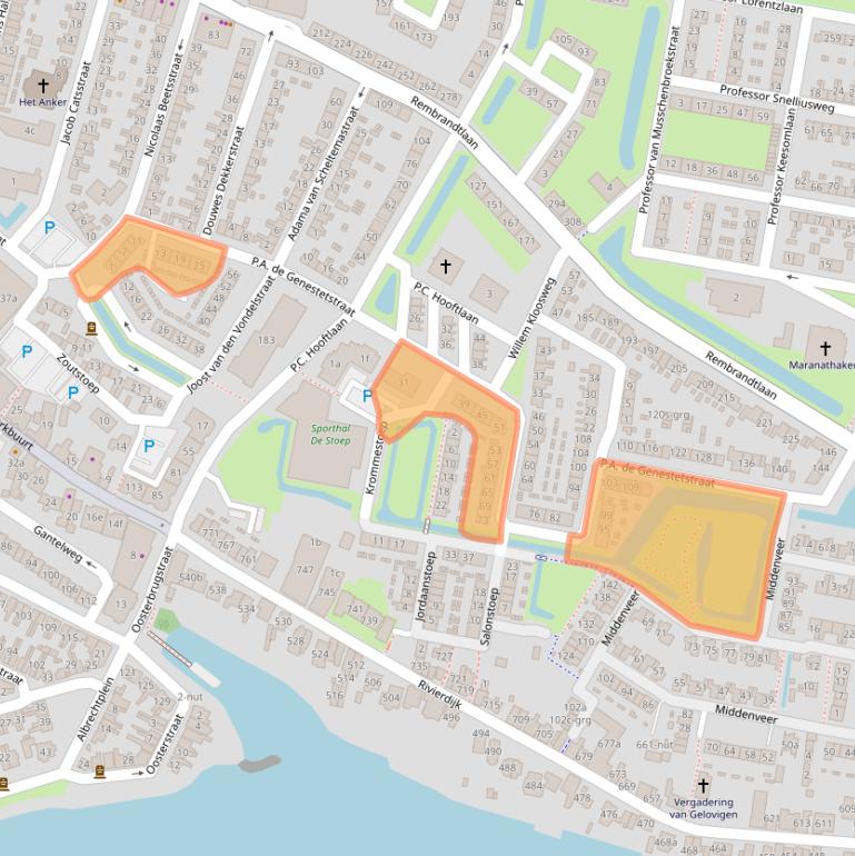 Kaart van postcodegebied 3362TE.