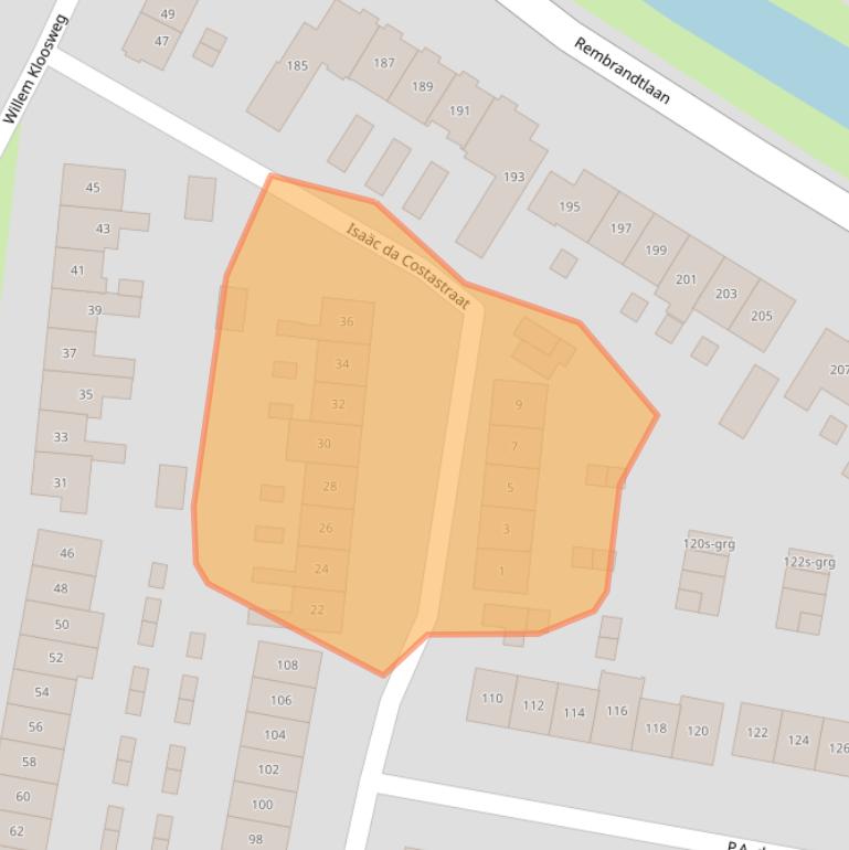 Kaart van postcodegebied 3362TJ.