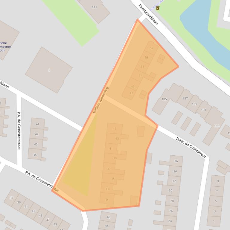 Kaart van postcodegebied 3362TX.