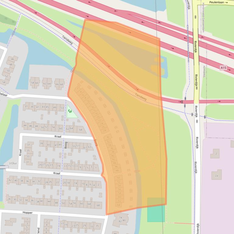 Kaart van postcodegebied 3362WB.