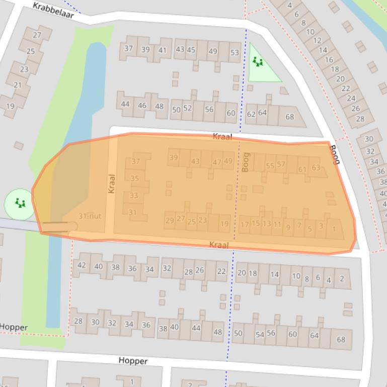 Kaart van postcodegebied 3362WE.