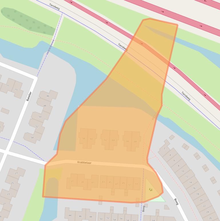 Kaart van postcodegebied 3362WG.