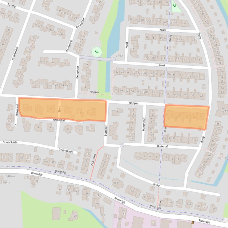 Kaart van postcodegebied 3362WS.