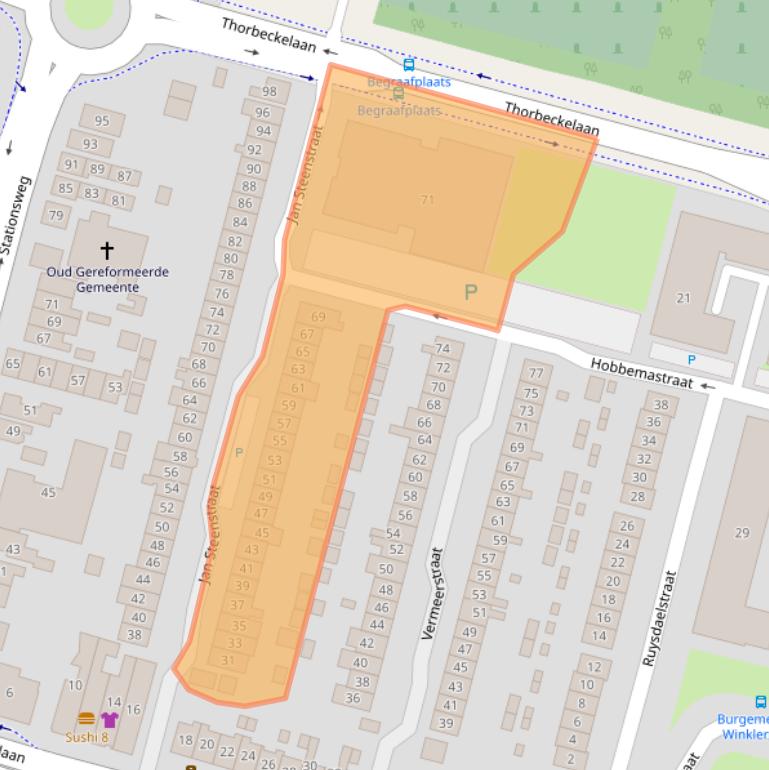 Kaart van postcodegebied 3362XH.