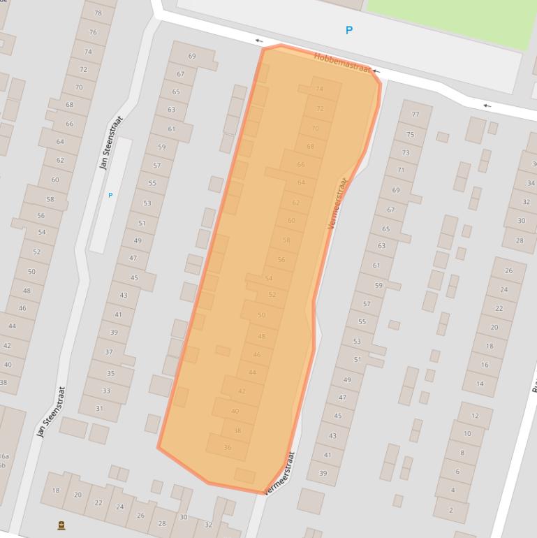 Kaart van postcodegebied 3362XW.