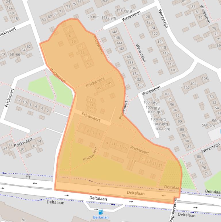 Kaart van postcodegebied 3363BA.