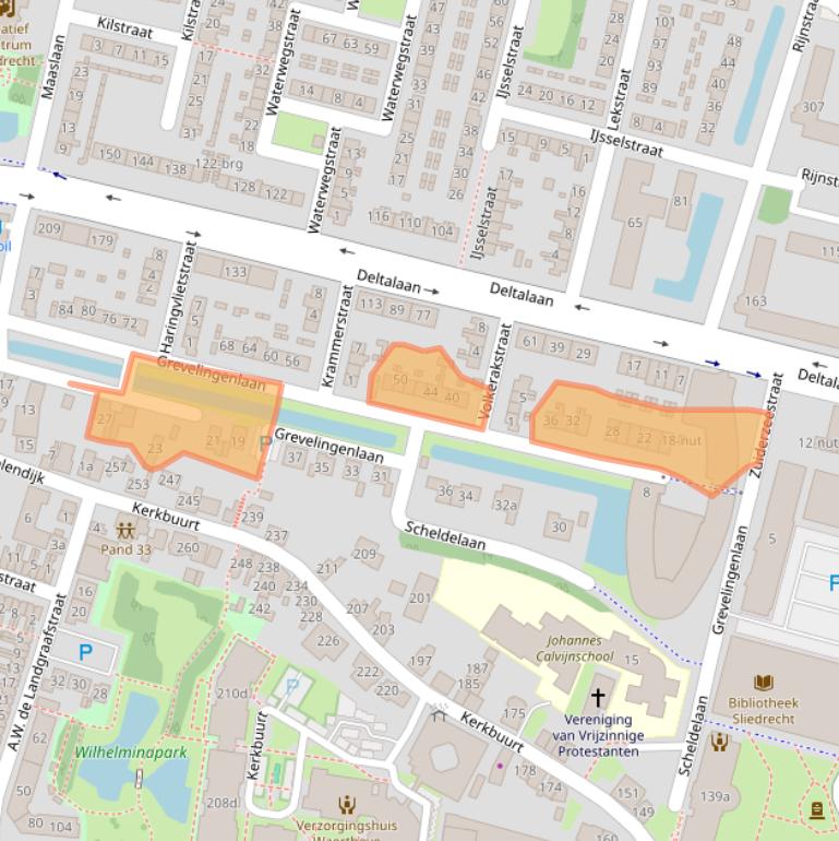 Kaart van postcodegebied 3363CA.