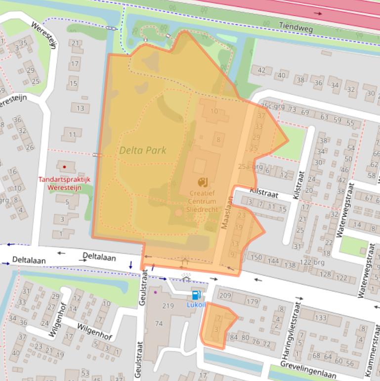 Kaart van postcodegebied 3363CJ.