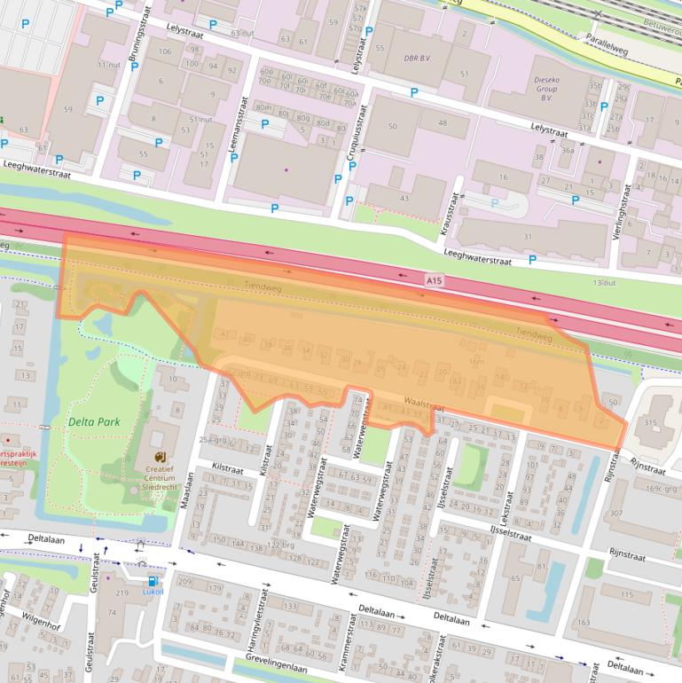 Kaart van postcodegebied 3363CN.