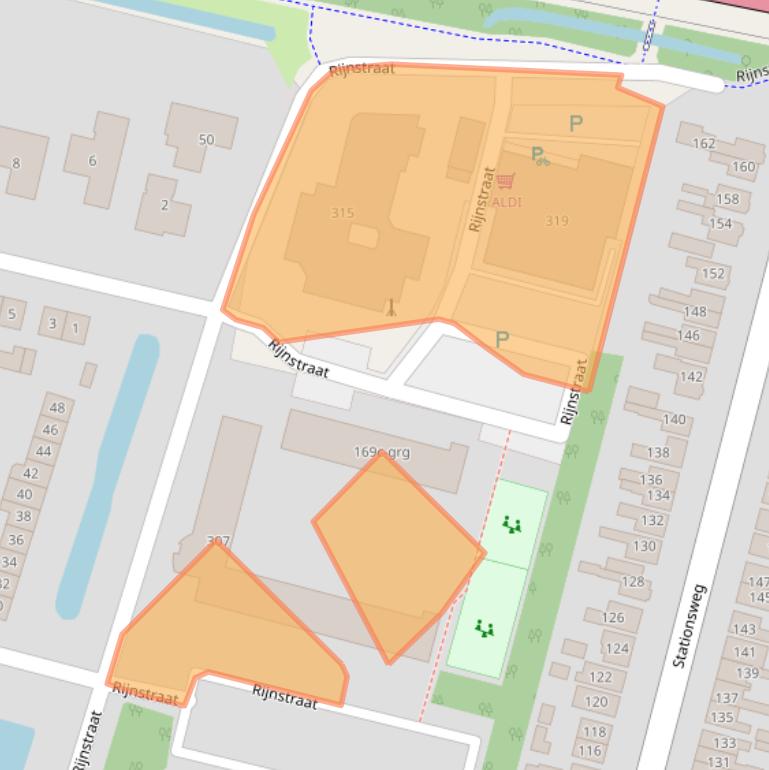 Kaart van postcodegebied 3363EJ.