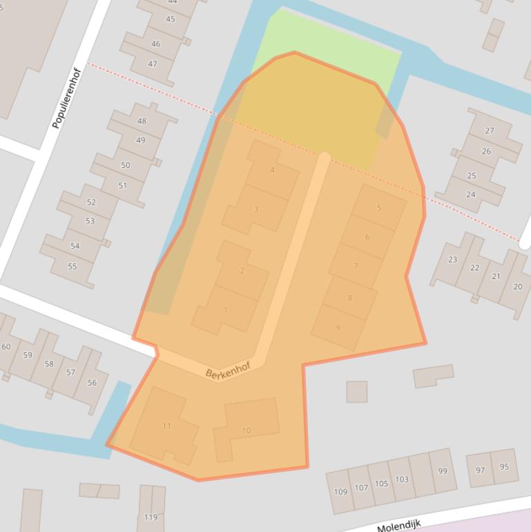 Kaart van postcodegebied 3363HT.