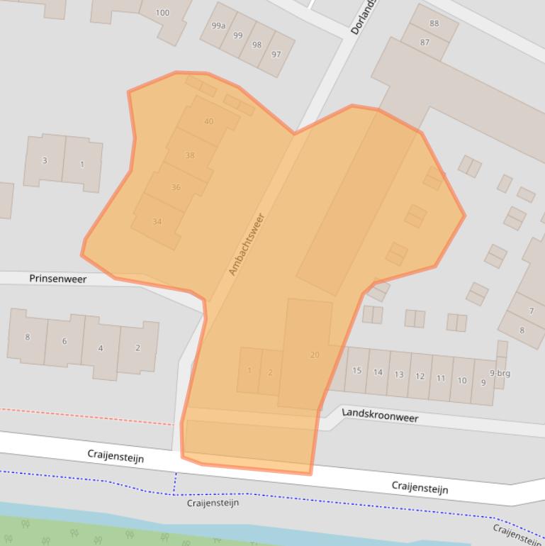 Kaart van postcodegebied 3363JA.