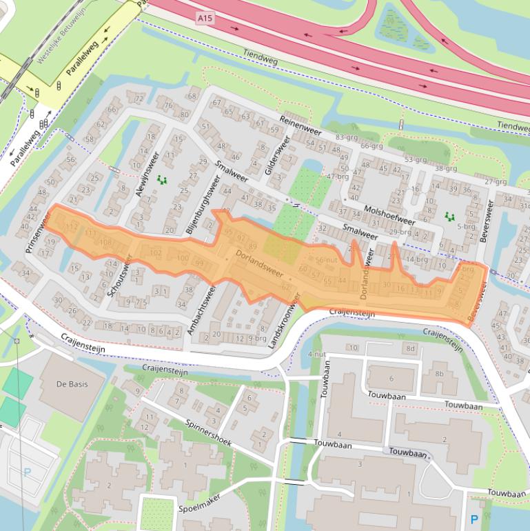 Kaart van postcodegebied 3363JD.