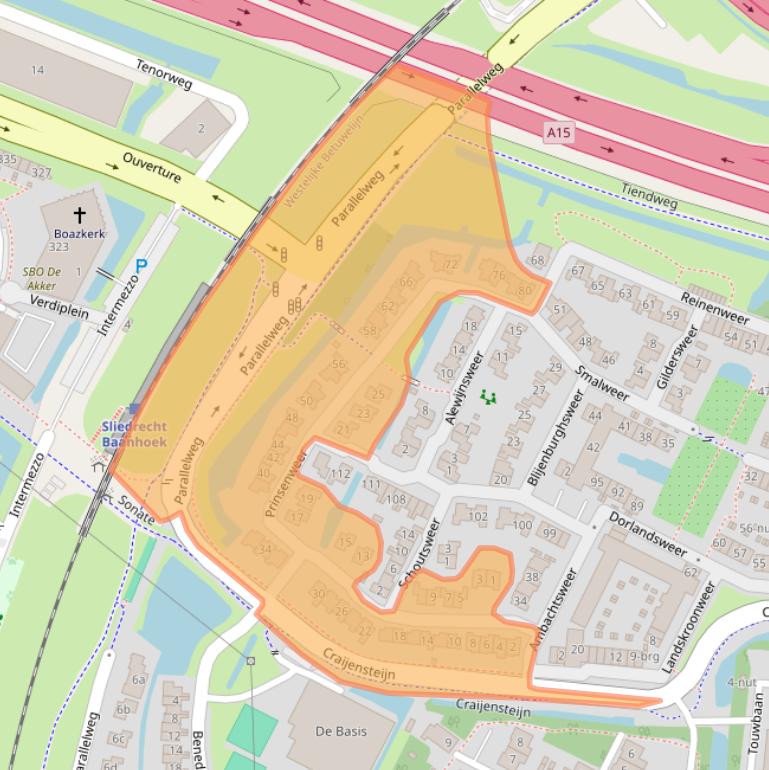 Kaart van postcodegebied 3363JK.