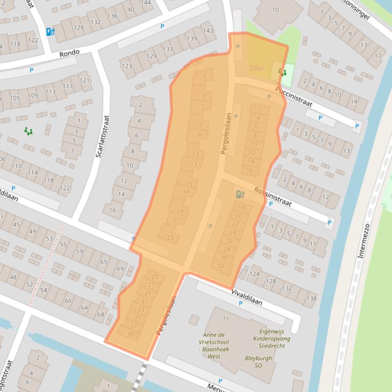 Kaart van postcodegebied 3363KC.