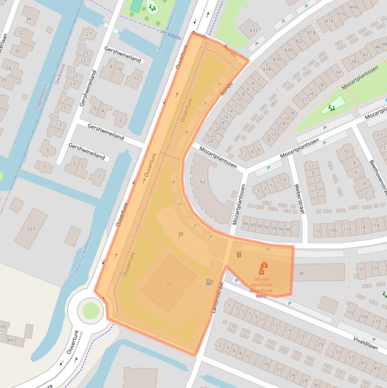 Kaart van postcodegebied 3363KJ.