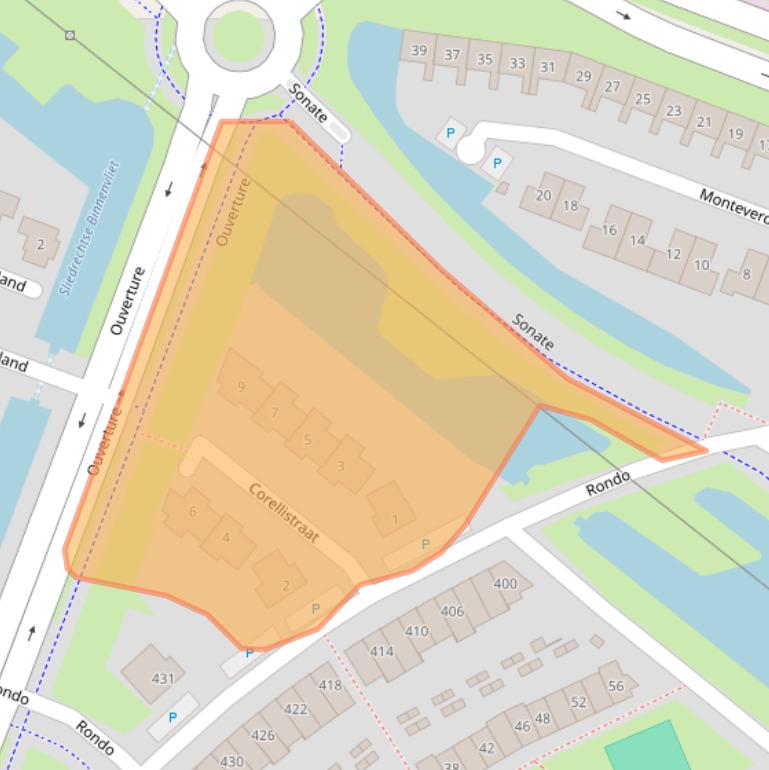 Kaart van postcodegebied 3363LG.