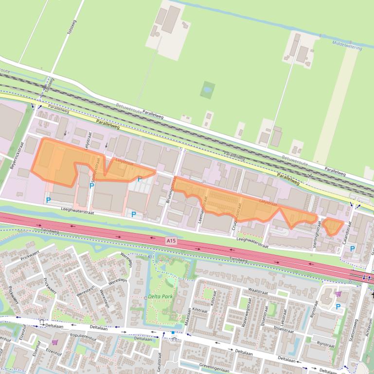 Kaart van postcodegebied 3364AJ.